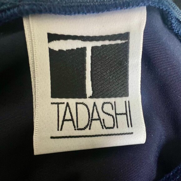 Tadashi Shoji Formal Velvet Dress Rhinestone Ribbon Maxi Evening Gown Homecoming - Picture 10 of 10